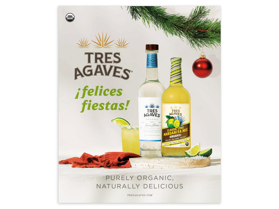 Tres Agaves | Tequila Blanco and Classic Lime Margarita Mix Holiday Campaign