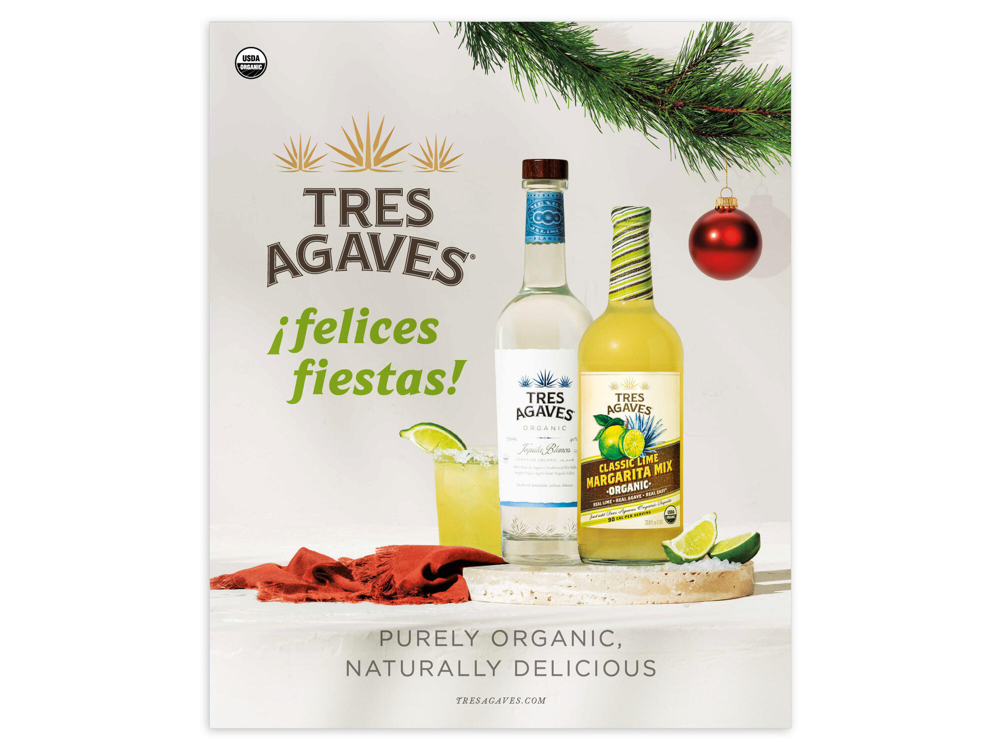 Tres Agaves | Tequila Blanco and Classic Lime Margarita Mix Holiday Campaign