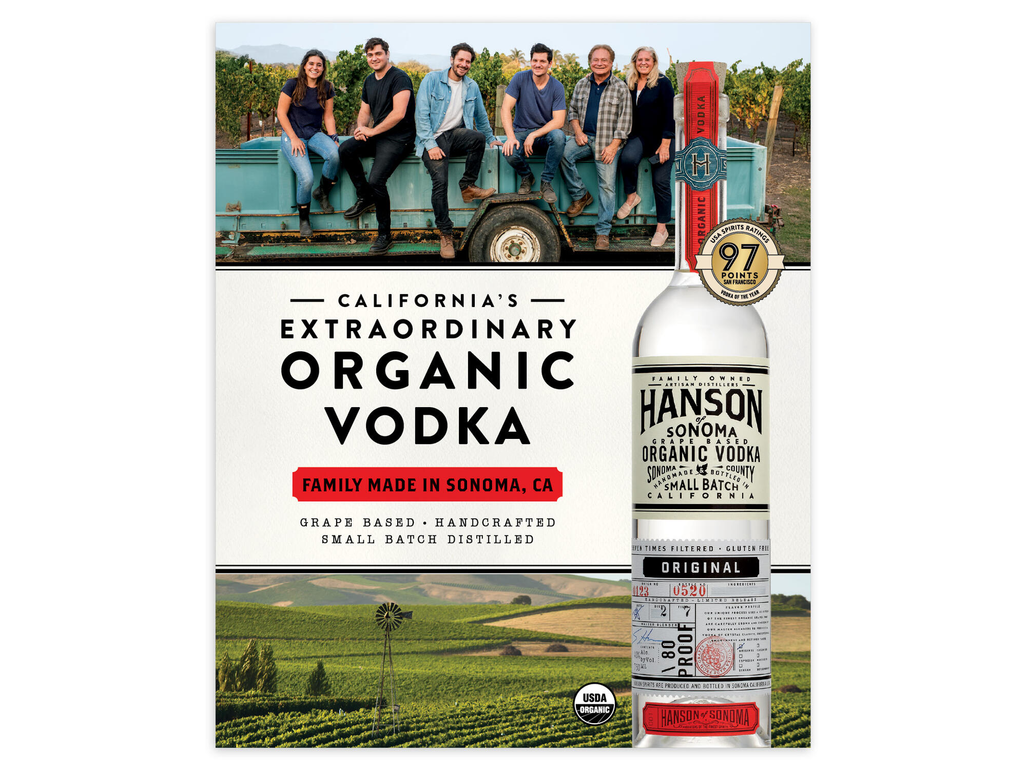 Hanson Organic Vodka | Hanson Family Case Card