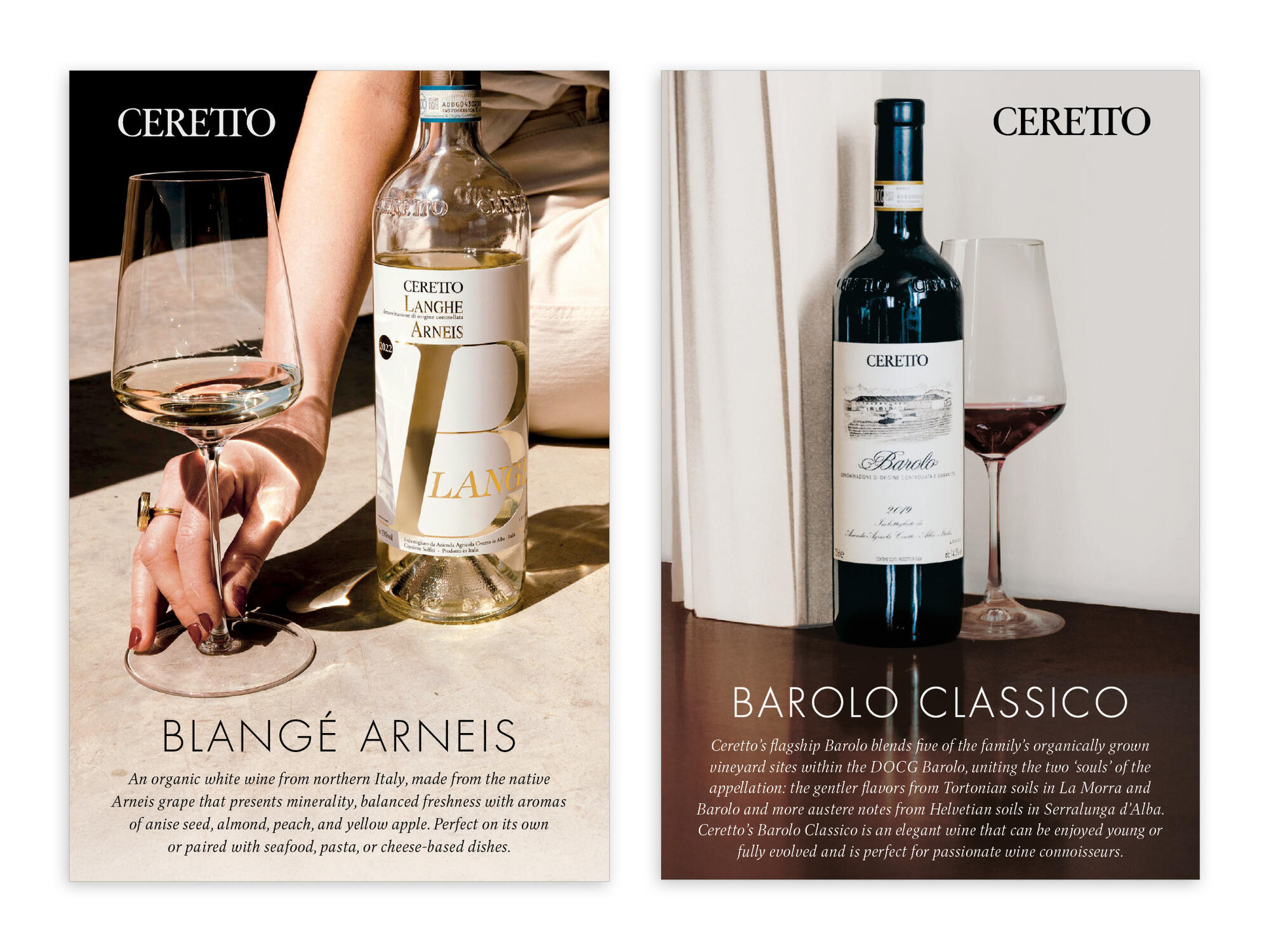 Ceretto | Tasting Note Table Tents
