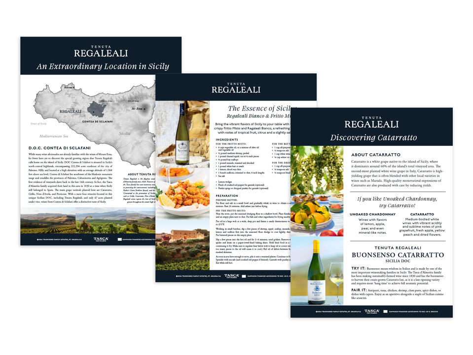 Tenuta Regaleali | Sales Sheets