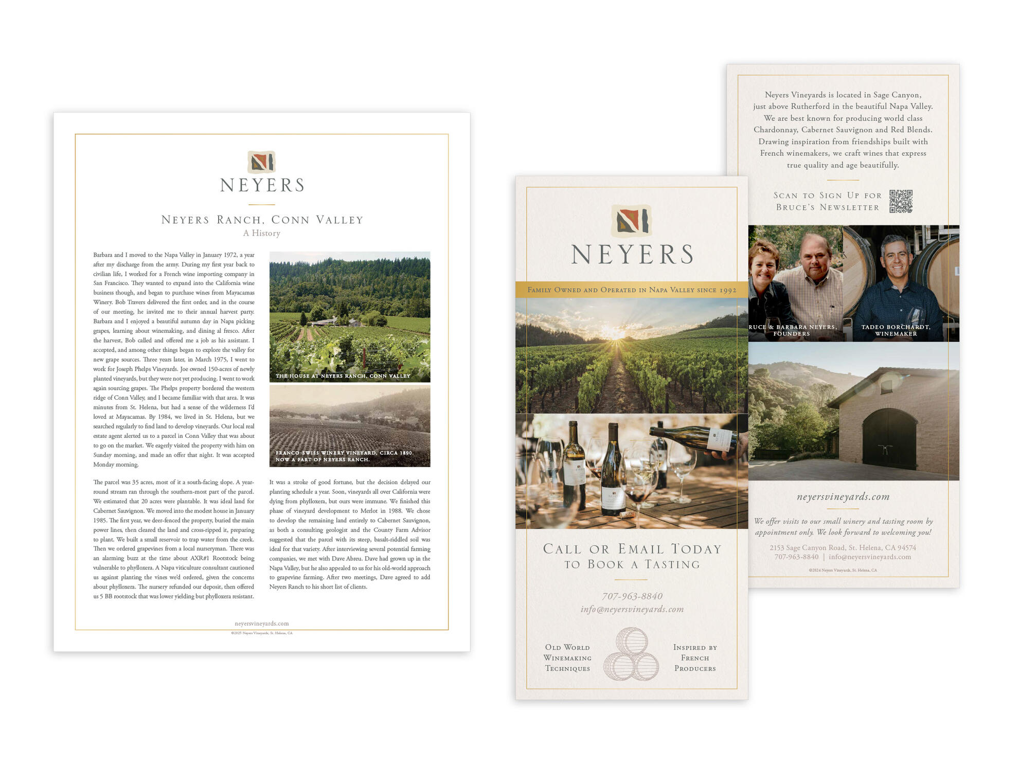 Neyers | Informational Sheet and \n Winery Take Away Card