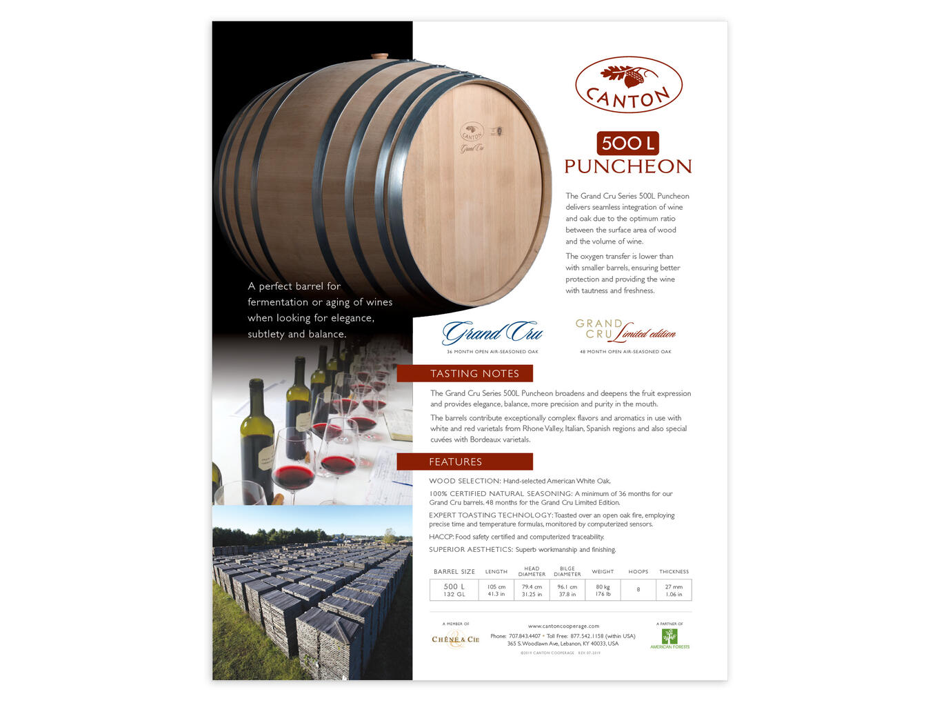 Canton Cooperage 500L Puncheon Sales Sheet